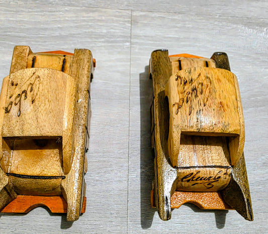 Handmade Wooden Cuban Car Set (2) – Authentic Folk Art Souvenirs