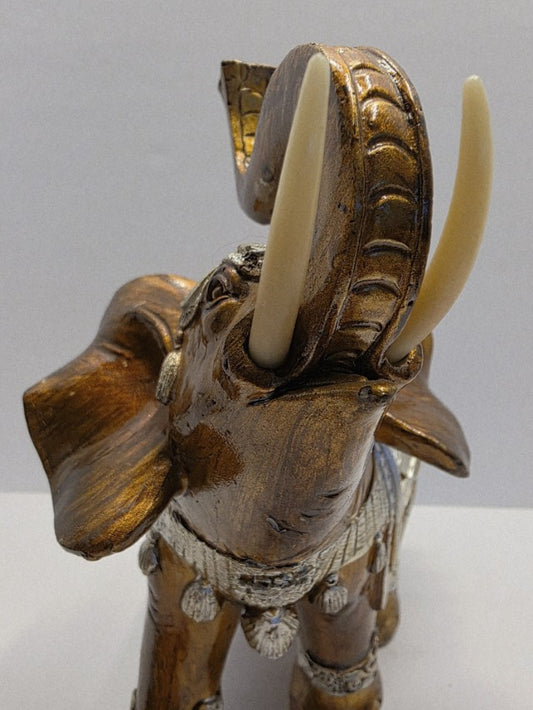 Decorative Elephant Figurine with Raised Trunk