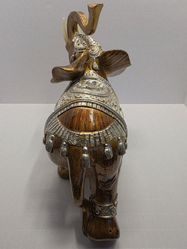 Decorative Elephant Figurine with Raised Trunk