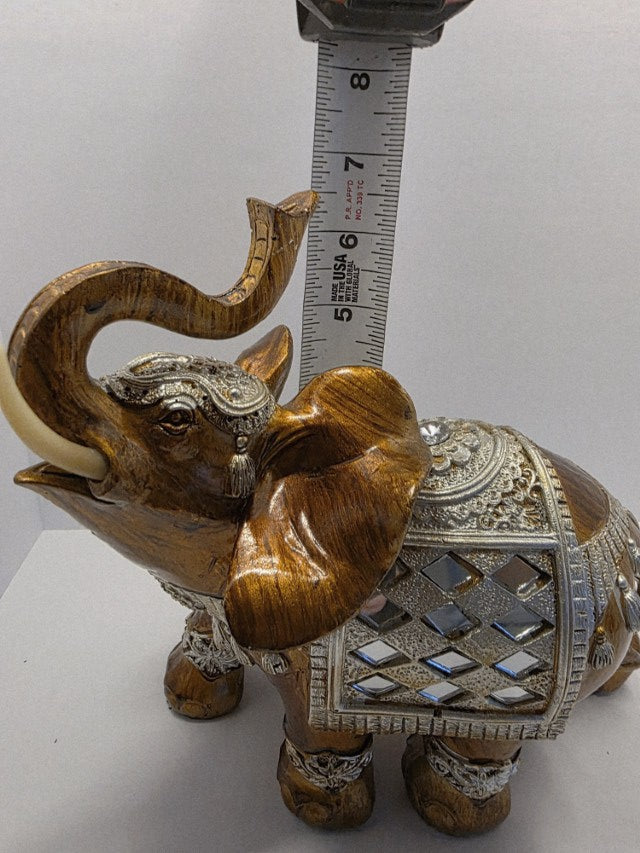 Decorative Elephant Figurine with Raised Trunk