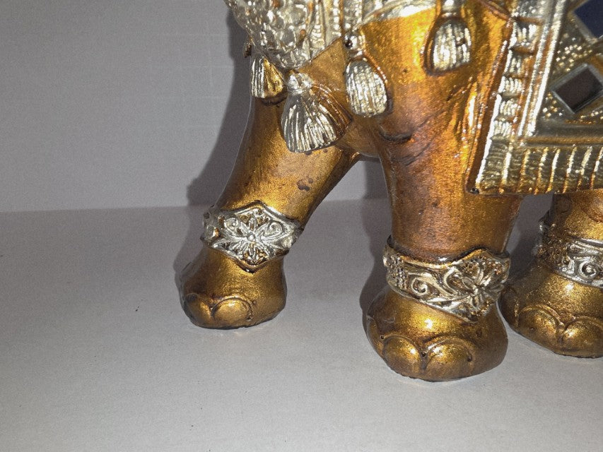 Decorative Elephant Figurine with Raised Trunk