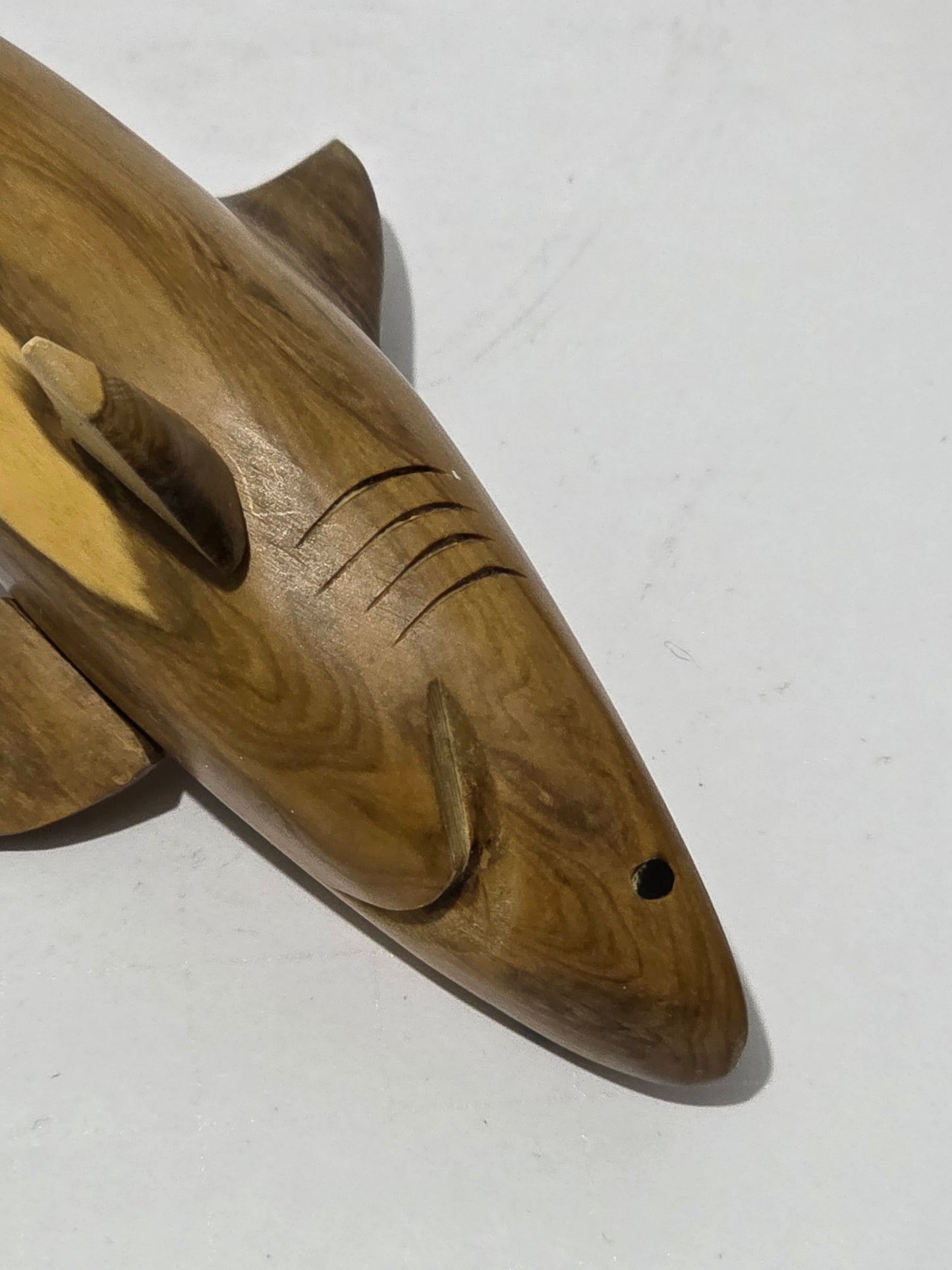 Set of 2 Wooden Shark Figurines