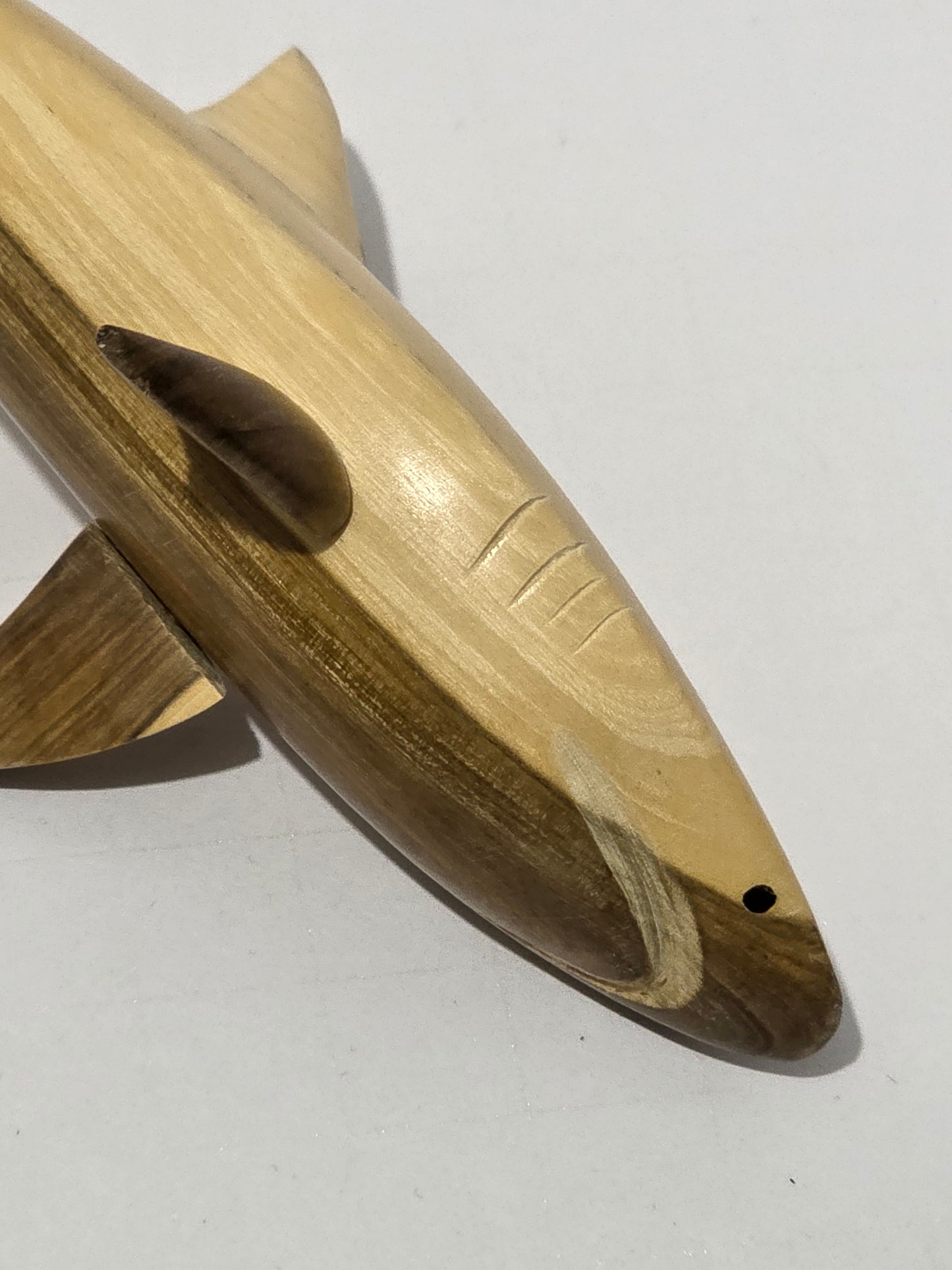 Set of 2 Wooden Shark Figurines