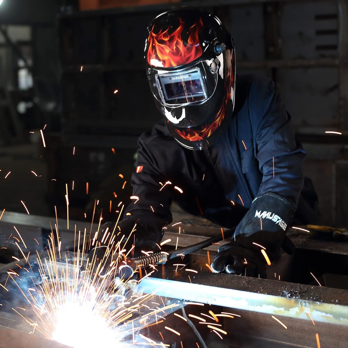 Welding Helmet Solar Powered Auto Darkening, Wide Shade 9-13 TIG MIG ARC Hood